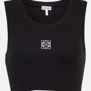 Loewe Anagram cropped cotton-blend tank top